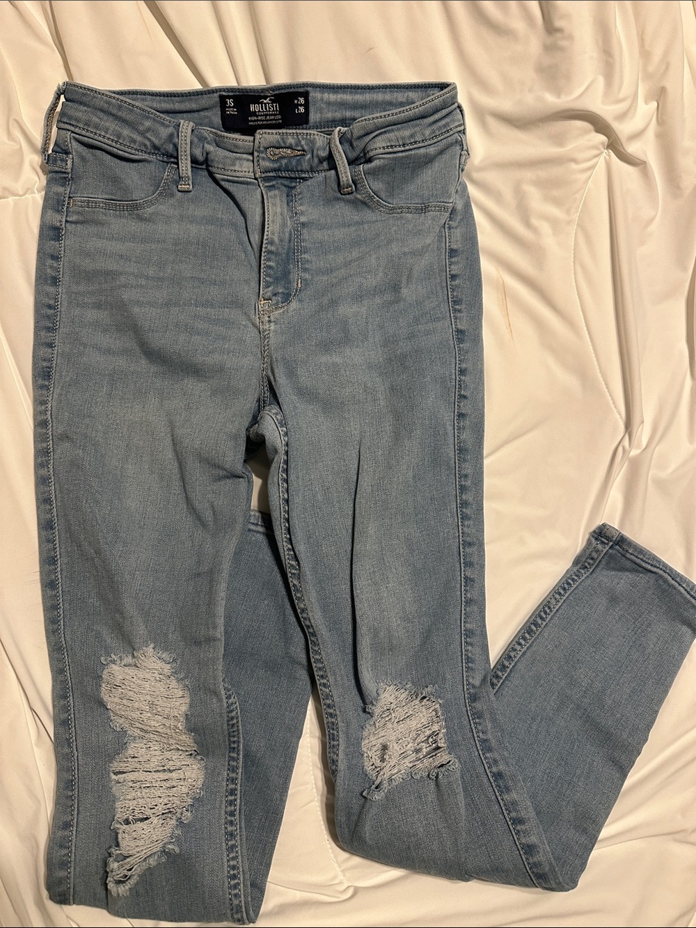 Hollister Light Blue Distressed Skinny Jeans 3short